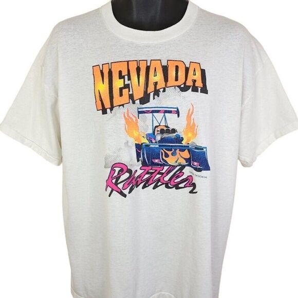 Nevada Rattler Racing T Shirt Vintage 90s Funny Car Drag Race Oneita Mens XL - Picture 1 of 9